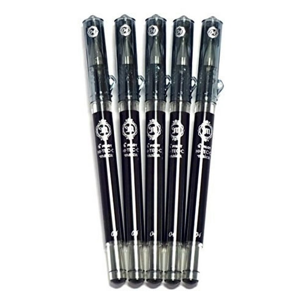 4x Pilot Hi Tec C BLACK Refill Maica Gel Ink Pen 0.4 mm Japan Fine Tipped Point 4x Pilot Hi Tec C BLACK Refill Maica Gel Ink Pen 0.4 mm Japan Fine Tipped Point